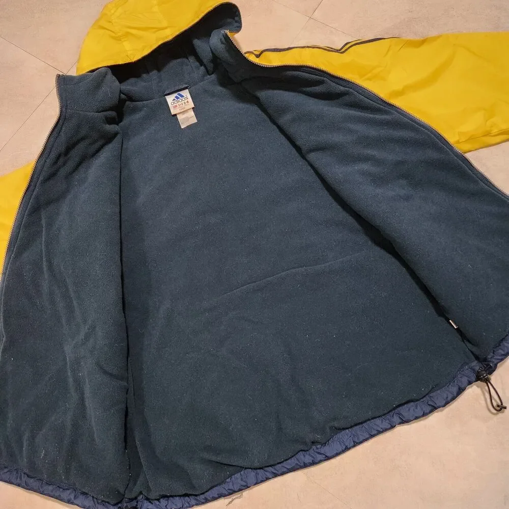 VTG 90s Y2K‎ Adidas Mens L Large 3 Stripes Logo Embroidered Fleece Lined Jacket